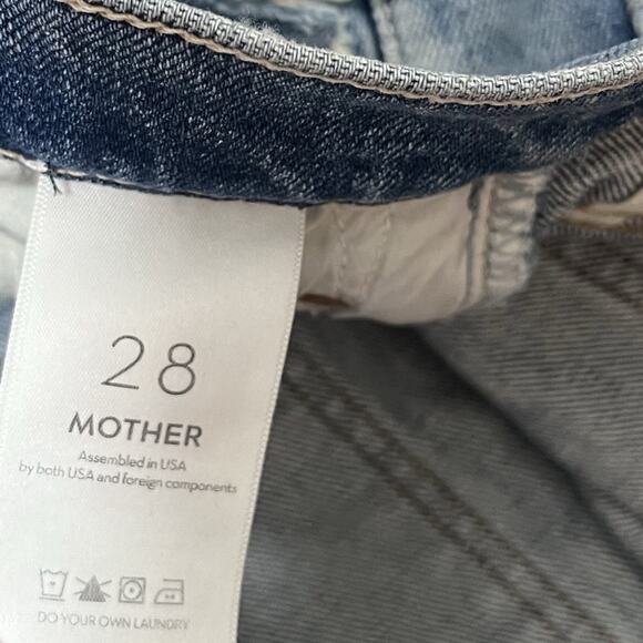 MOTHER Womens The Insider Crop Step Fray Jeans Size 28 Light Wash Distressed NWT - Picture 8 of 10